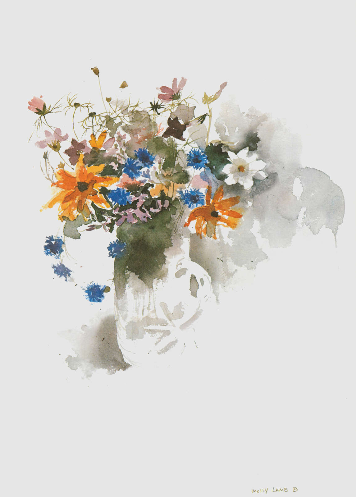Molly Lamb Bobak, “A Jug of August Flowers,” from Wild Flowers of Canada: Impressions and Sketches of a Field Artist