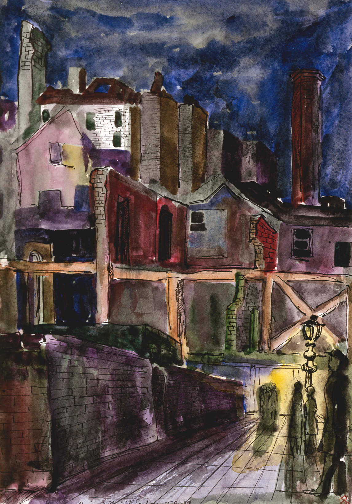 Molly Lamb Bobak, Ruins Holborn Street, London