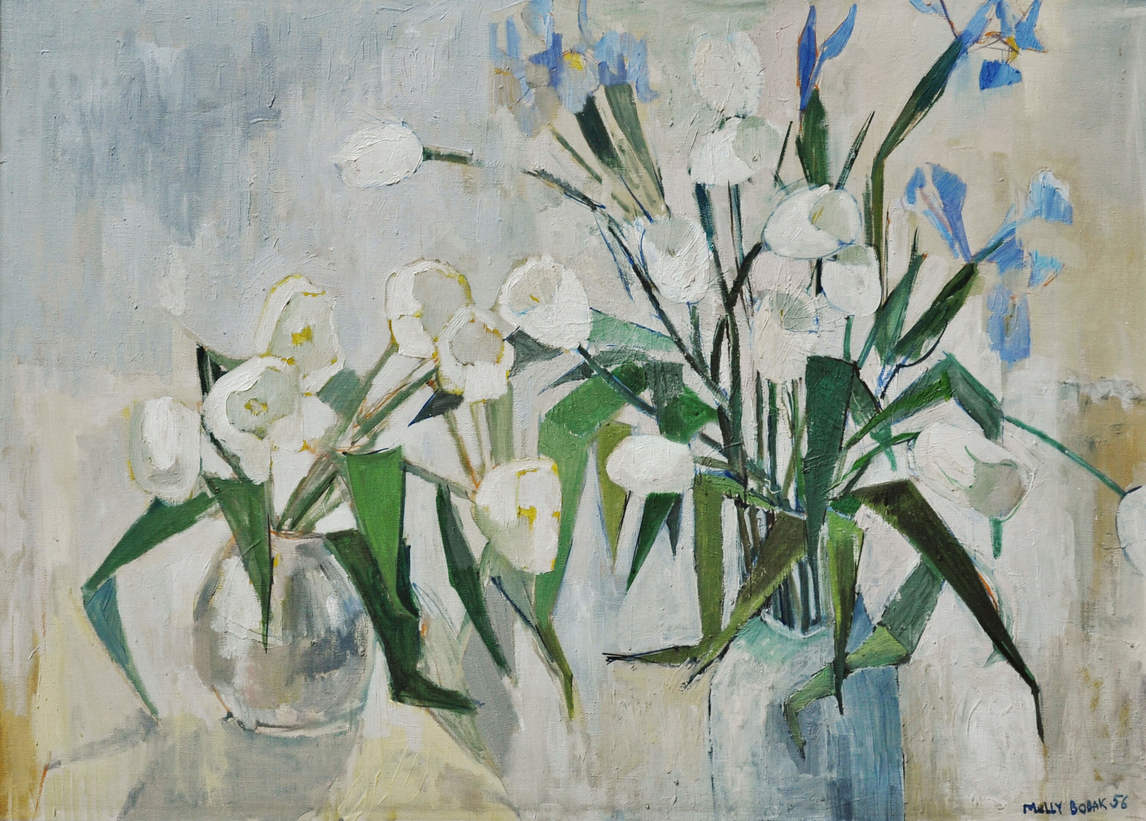 Molly Lamb Bobak, Tulipes blanches, 1956