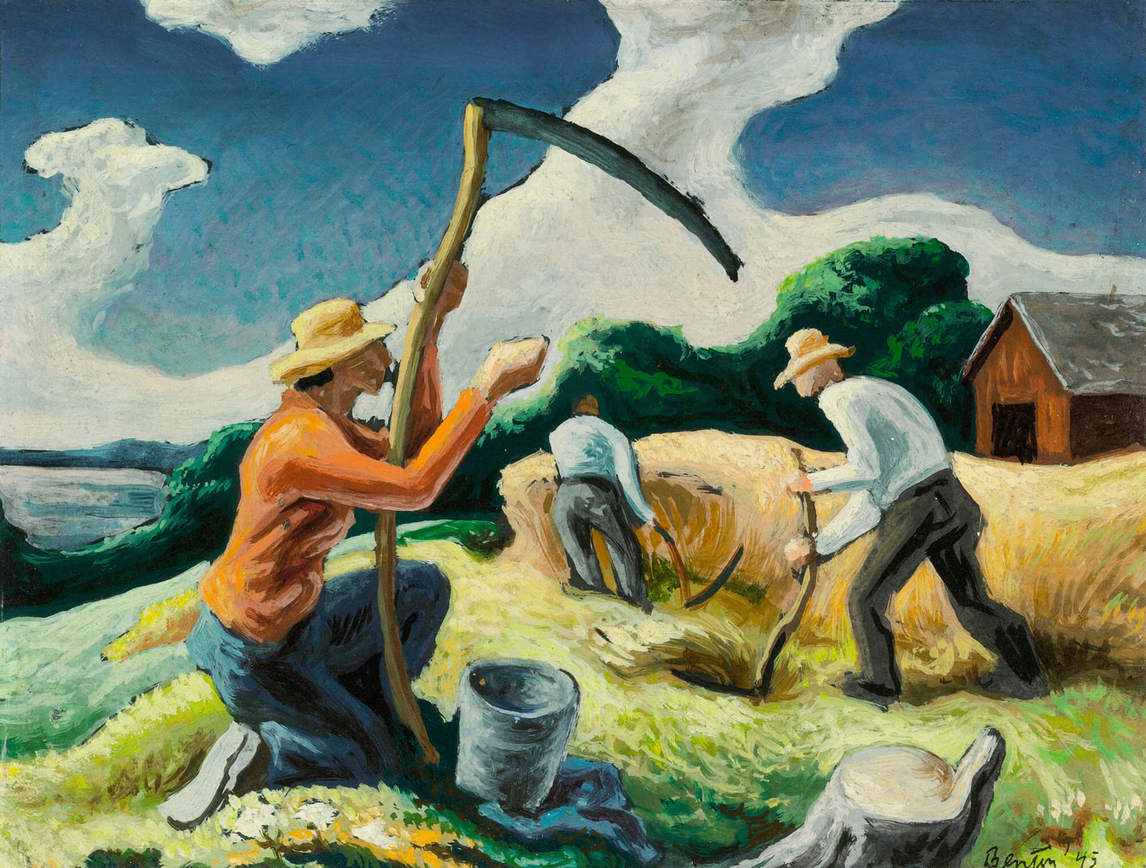 Thomas Hart Benton, Foin de l’île, 1945