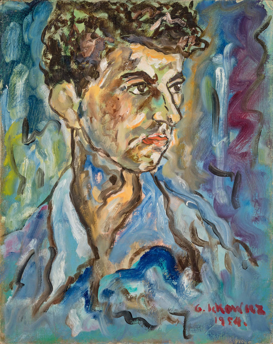 Art Canada Institute, Gershon Iskowitz, Portrait of Yehuda Podeswa, 1955