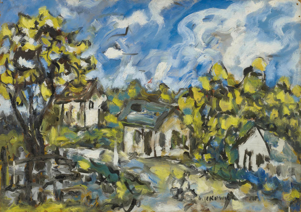 Art Canada Institute, Gershon Iskowitz, Street Scene: Parry Sound, 1955