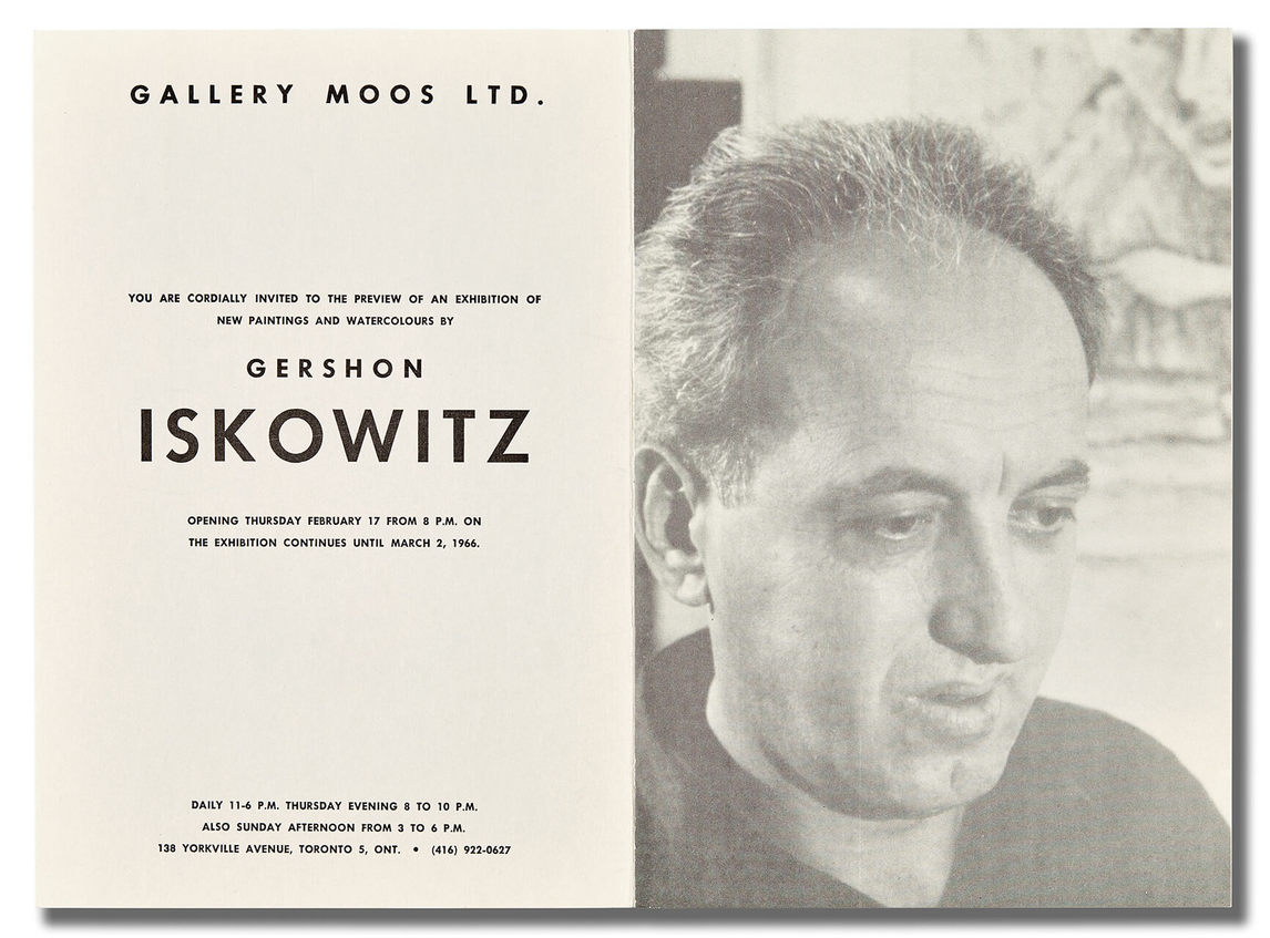 Art Canada Institute, photograph of Gershon Iskowitz Gallery Moos invite, 1966
