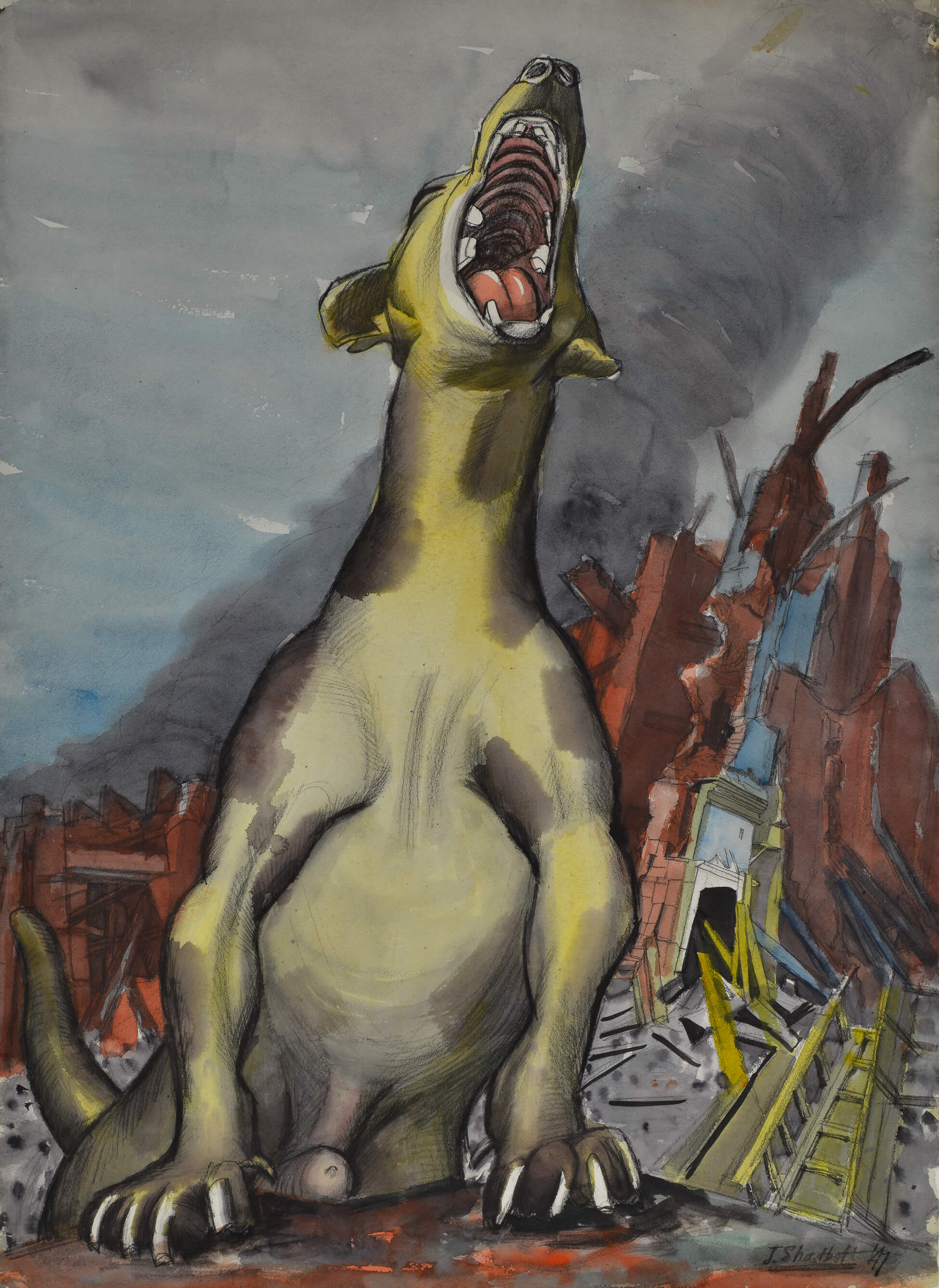 Art Canada Institute, Jack Shadbolt, Dog Among the Ruins, 1947