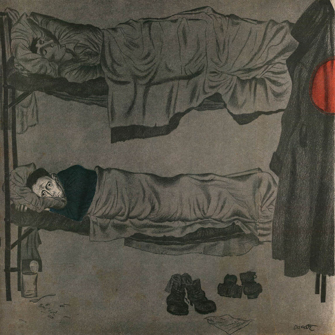 Art Canada Institute, Oscar Cahén, illustration for short story “Mail” by John Norman Harris, Maclean’s Magazine, tear sheet, 1950