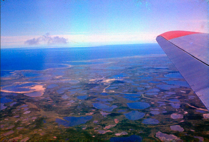 rt Canada Institute, Aerial photograph of the Rocket Research Range at Churchill, Manitoba, 1966 