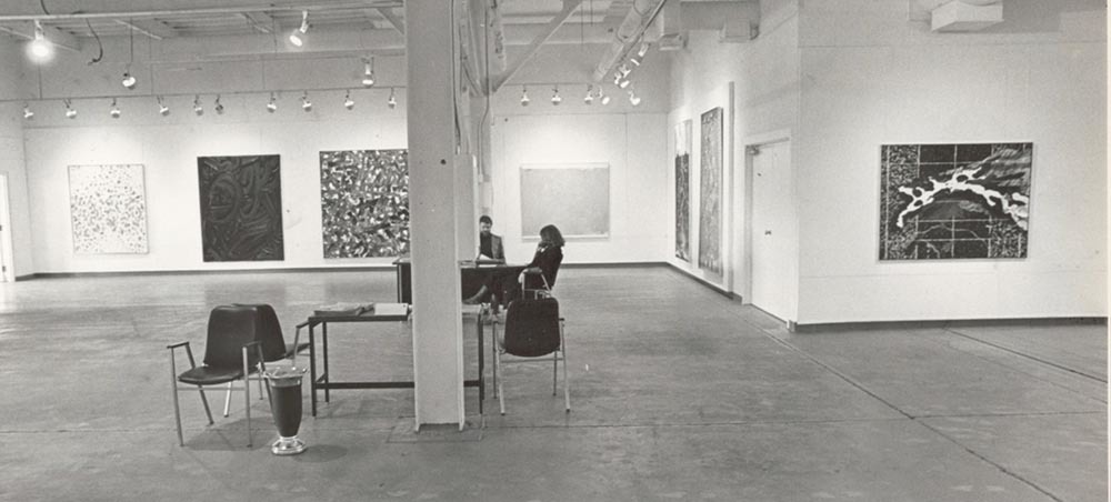 Art Canada Institute, photograph of installation view of Exhibition of Contemporary Paintings by Seven Canadian Painters from the Canada Council Art Bank at Harbourfront Art Gallery, 1976