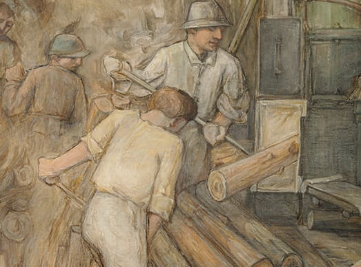 Ozias Leduc, The Millworkers (Les chargeurs de meules), c.1950