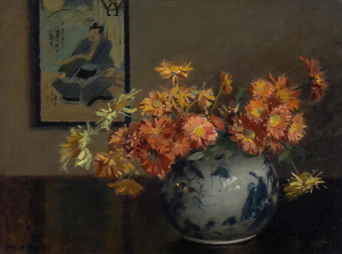 Mary Hiester Reid, Chrysanthemums: A Japanese Arrangement (Chrysanthèmes : un arrangement japonais), v.1895