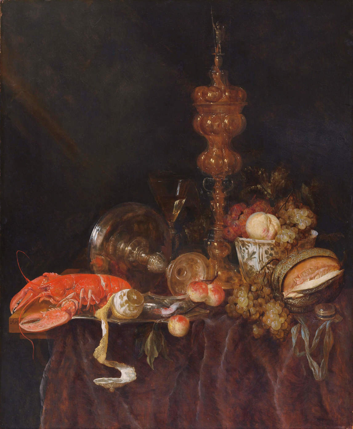 Abraham van Beyeren, Still Life with Lobster and Fruit, probably early 1650s