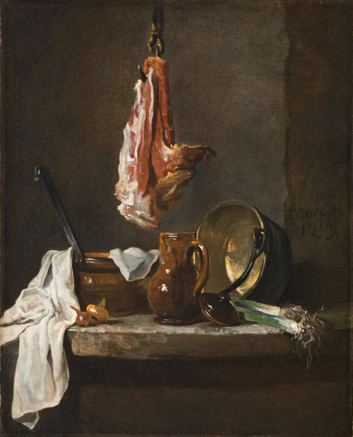 Jean-Baptiste-Siméon Chardin, Nature morte avec une côte de bœuf, 1739