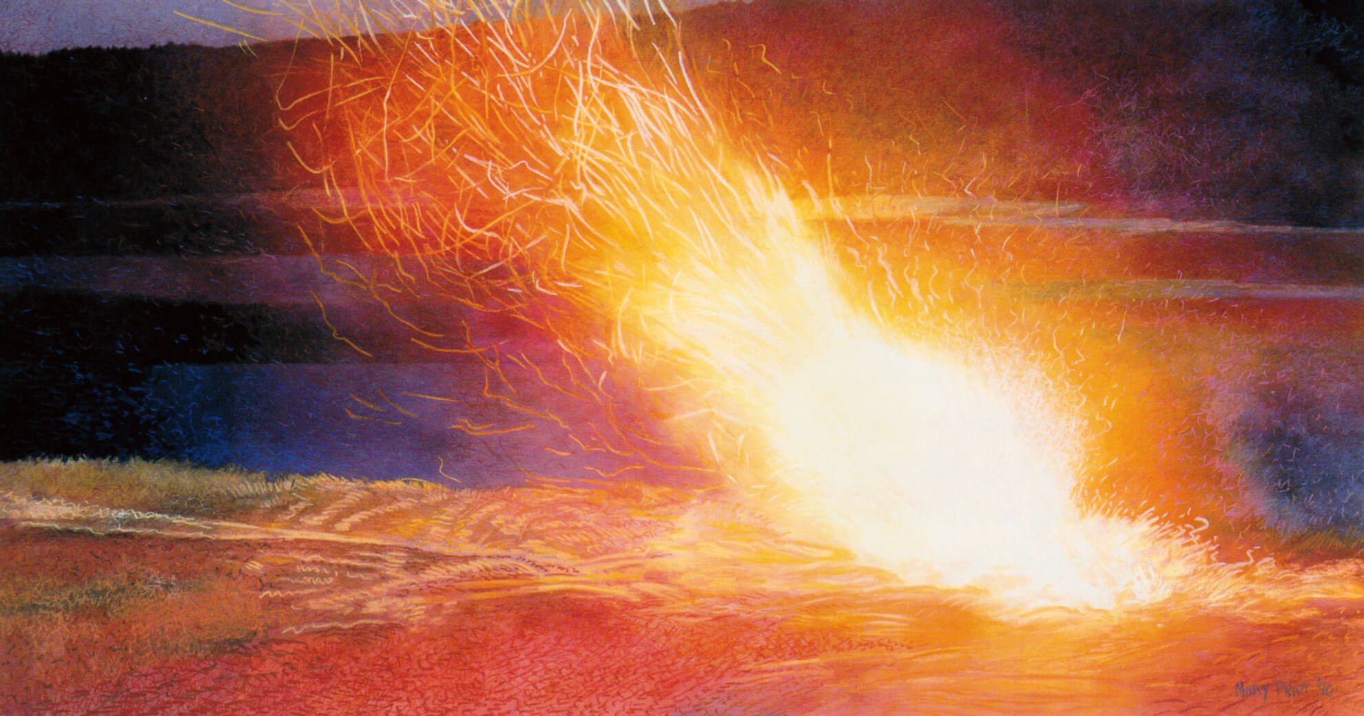 Rhododendron en flammes, 1990