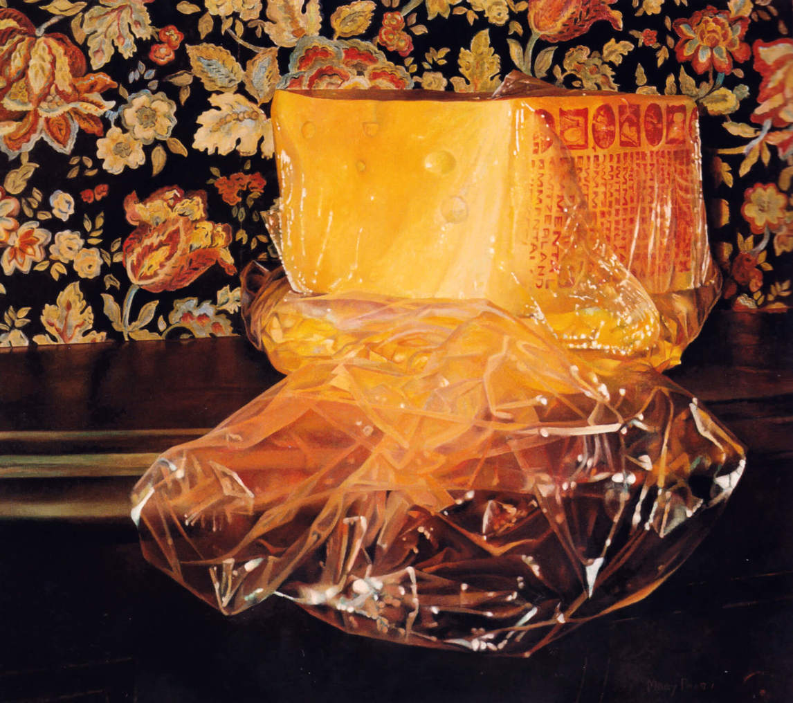 Mary Pratt, Emmenthal Cheese in Saran, 1993