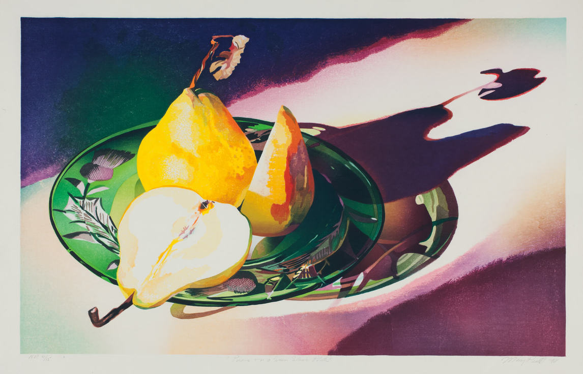 Pears on a Green Glass Plate, 1998