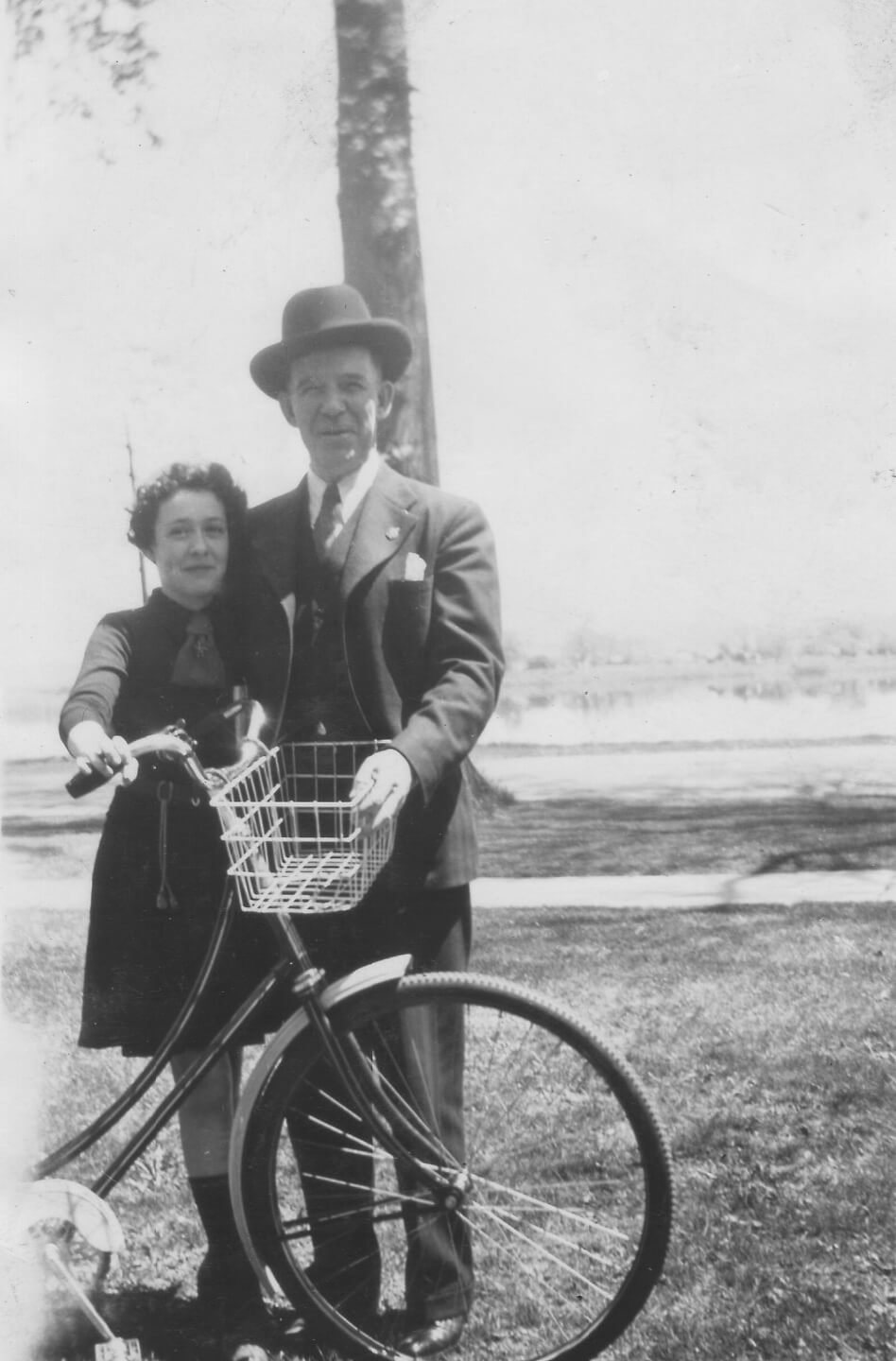 Mary West and her father, William J. West, Fredericton, 1946