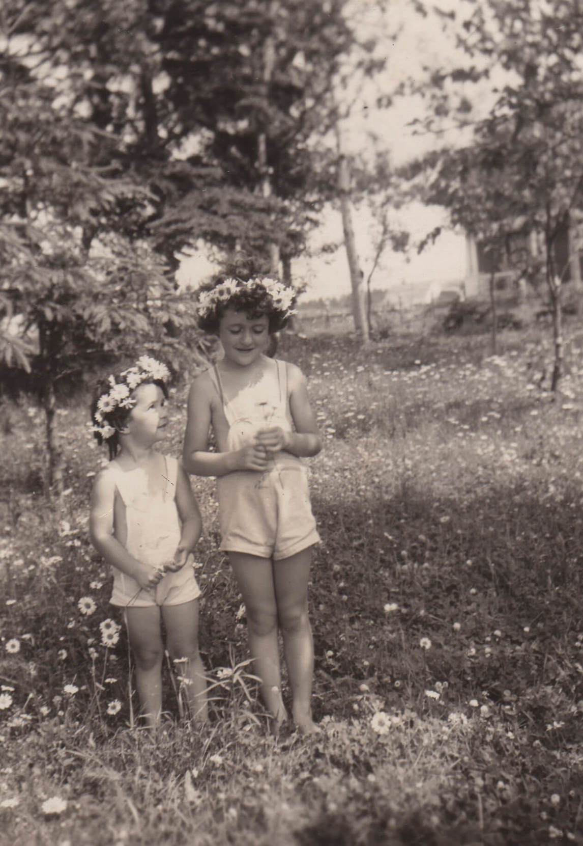 Mary West with her sister, Barbara West, in Cavendish, P.E.I., c.1940