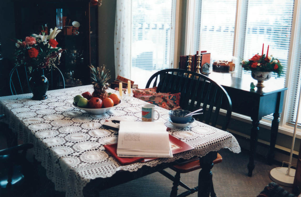 Mary Pratt’s dining room table, c.2000.