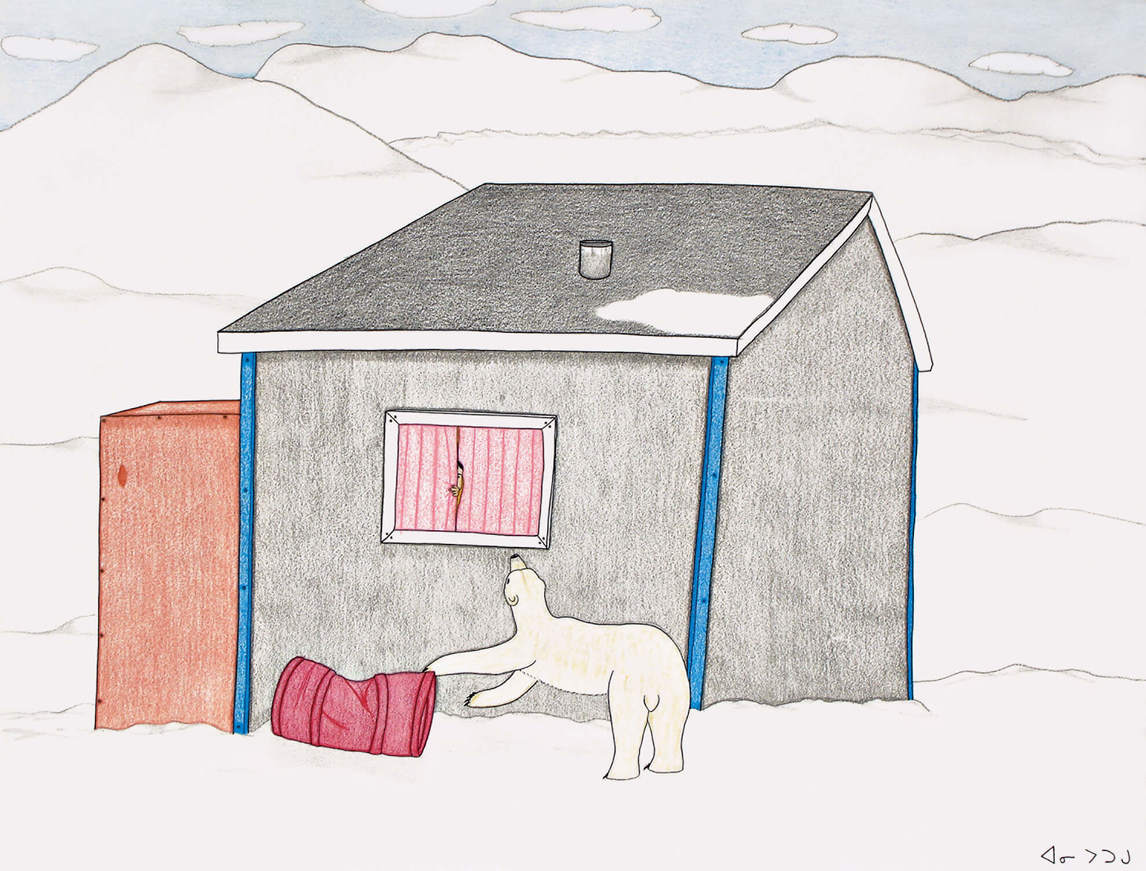 Annie Pootoogook, Bear by the Window (Ours à la fenêtre), 2004