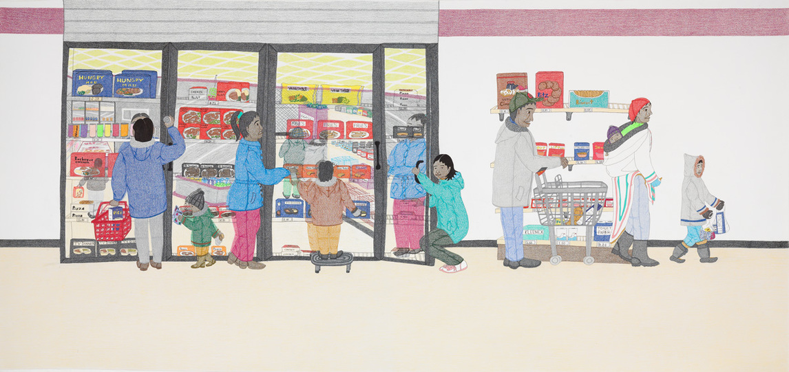 Annie Pootoogook, Cape Dorset Freezer, 2005