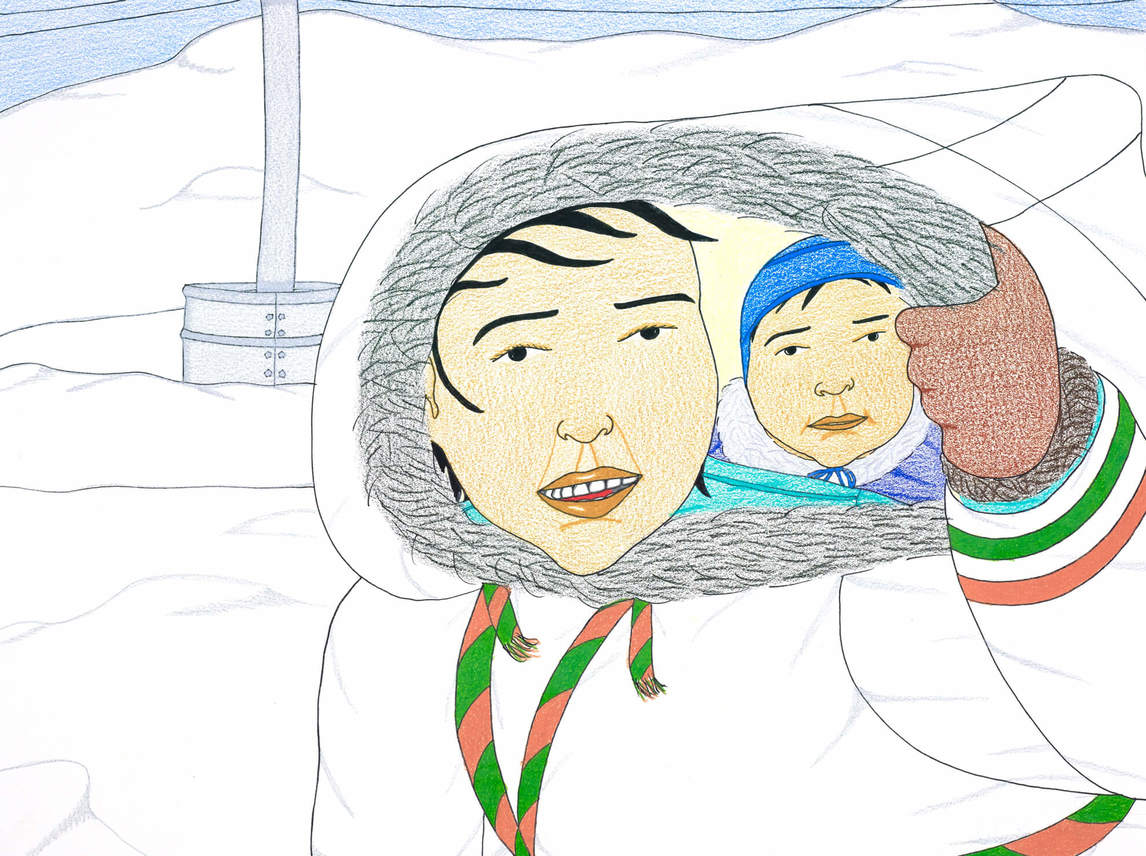 Annie Pootoogook, Composition (Mother and Child), 2006