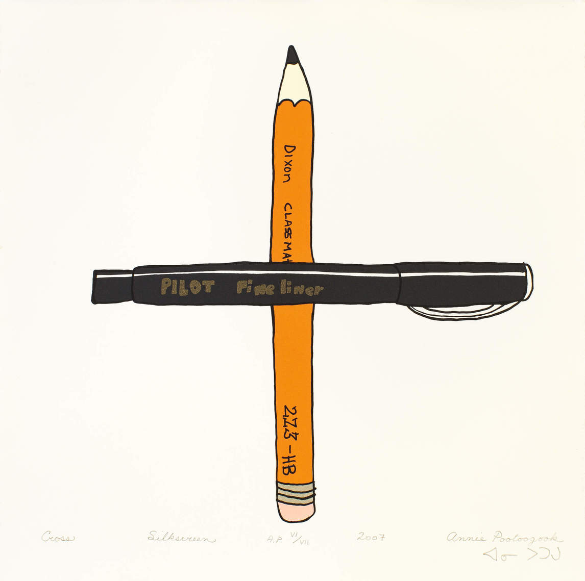 Annie Pootoogook, Cross, 2007