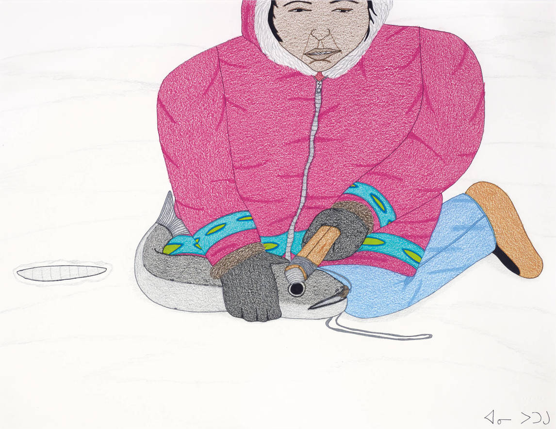 Annie Pootoogook, Killing Fish (Tuer le poisson), 2003-2004