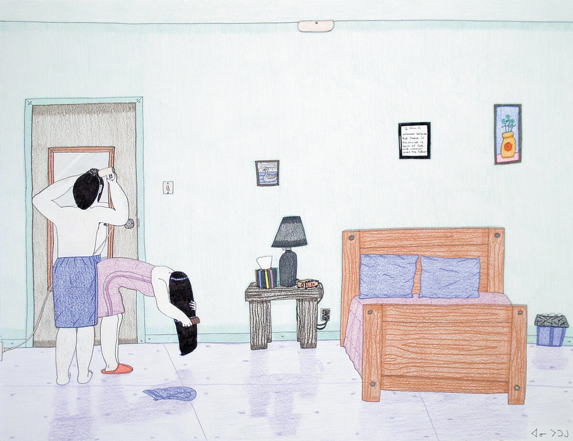 Annie Pootoogook, Morning Routine (Routine du matin), 2003