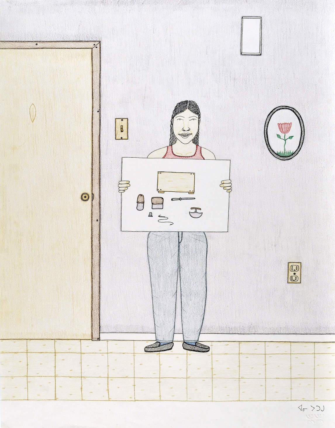 Annie Pootoogook, Showing a Drawing (En montrant un dessin), 2001-2002