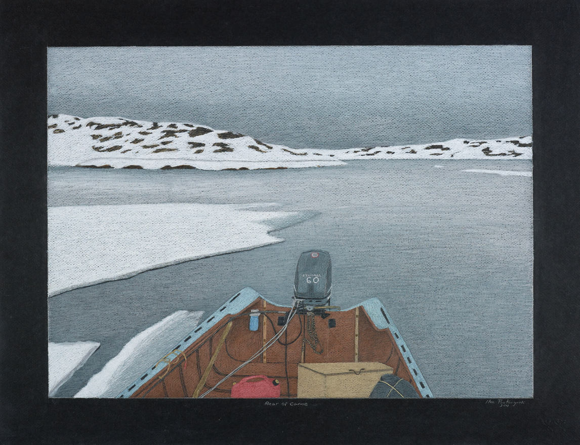 Itee Pootoogook, Rear of Canoe (L’arrière du canot), 2011