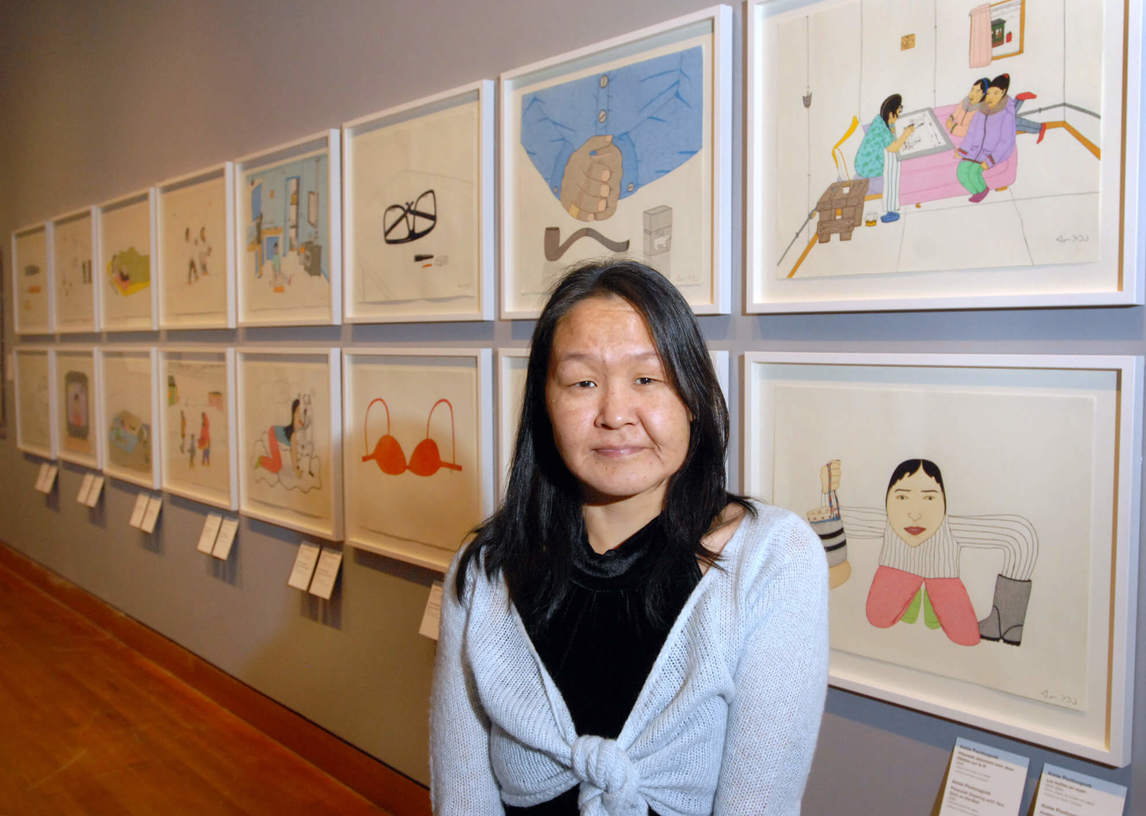 Annie Pootoogook at the Sobey Art Award exhibition at the Montreal Museum of Fine Arts
