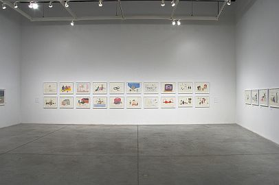 Vue d’installation de l’œuvre d’Annie Pootoogook à la Power Plant Contemporary Art Gallery, 2006