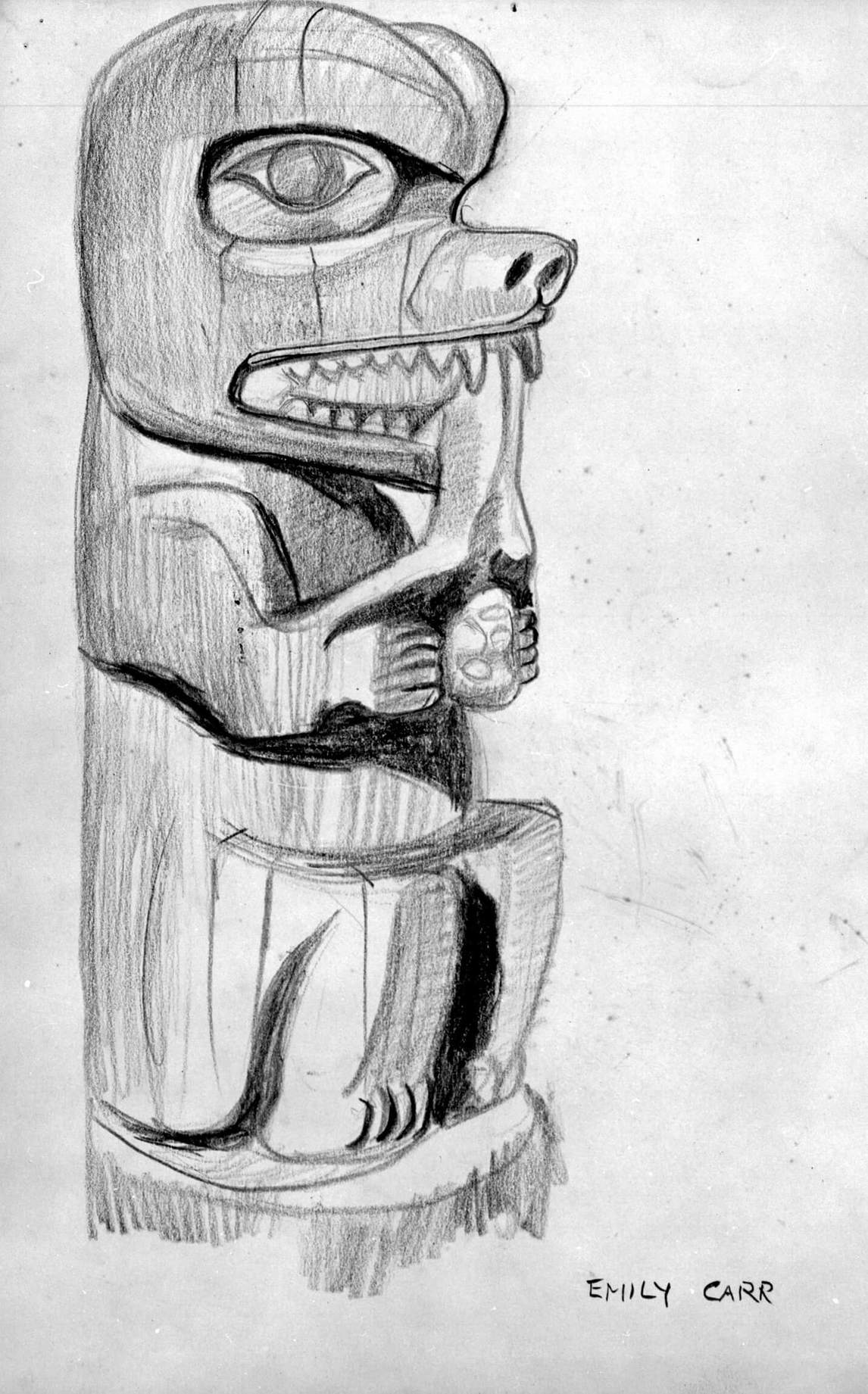 Art Canada Institute, Emily Carr, Lower Portion of D’Sonoqua Pole, c. 1928