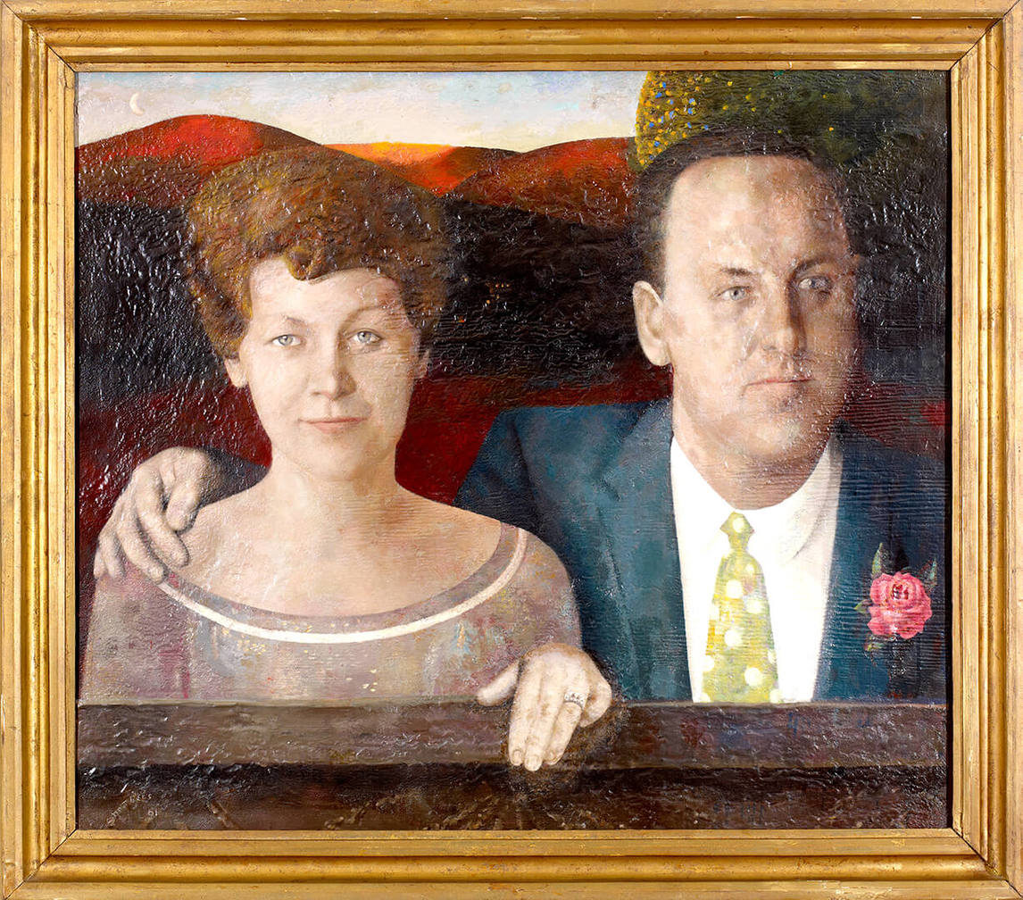 Art Canada Institute, Jack Chambers, Portrait of Marion and Ross Woodman,1961