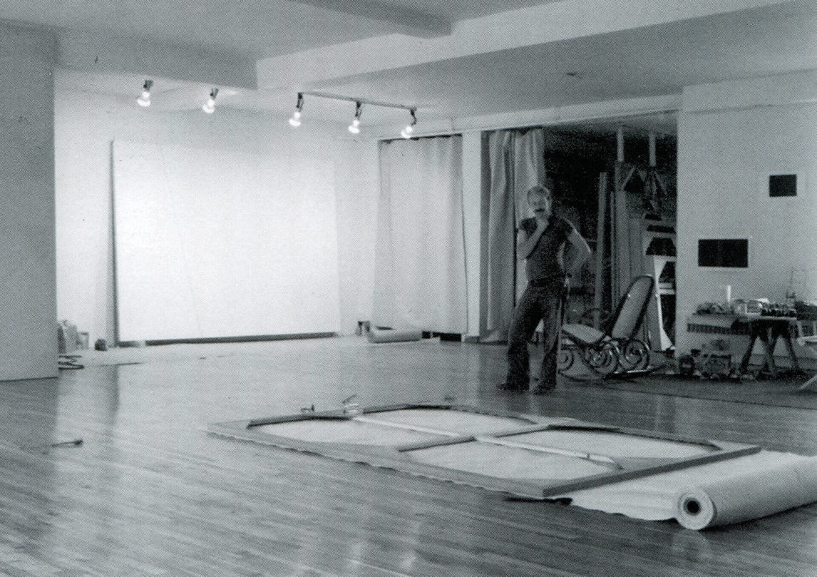 Art Canada Institute, Gaucher in his studio on De Bullion Street, Montreal, 1979