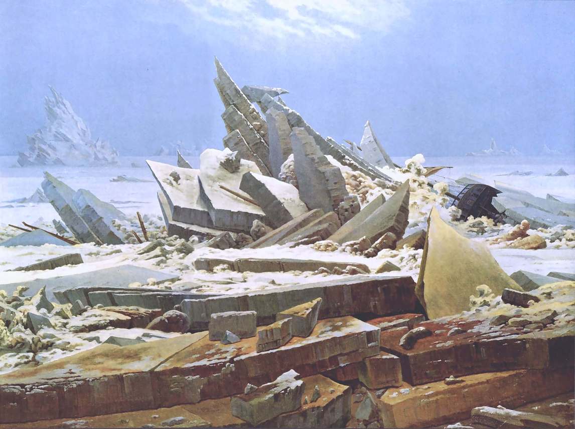 Art Canada Institute, Caspar David Friedrich, The Wreck of the Hope (The Arctic Sea), 1823–24