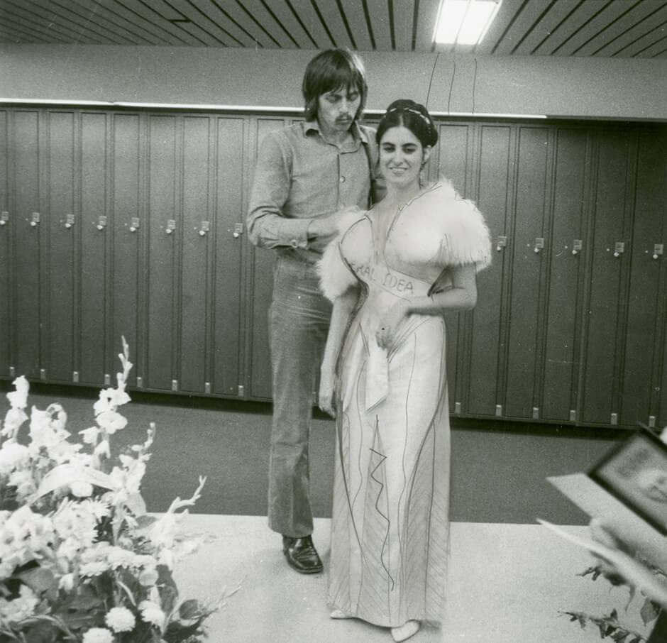 Art Canada Institute, Felix Partz and Miss Honey on the set of The 1970 Miss General Idea Pageant, 1970