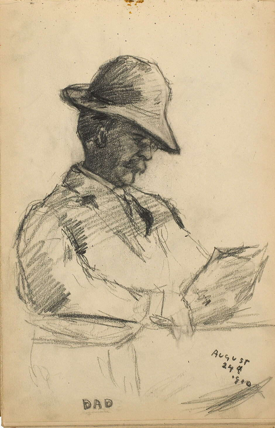 Art Canada Institute, Prudence Heward, Dad (August 24th, 1910), Sketchbook 1