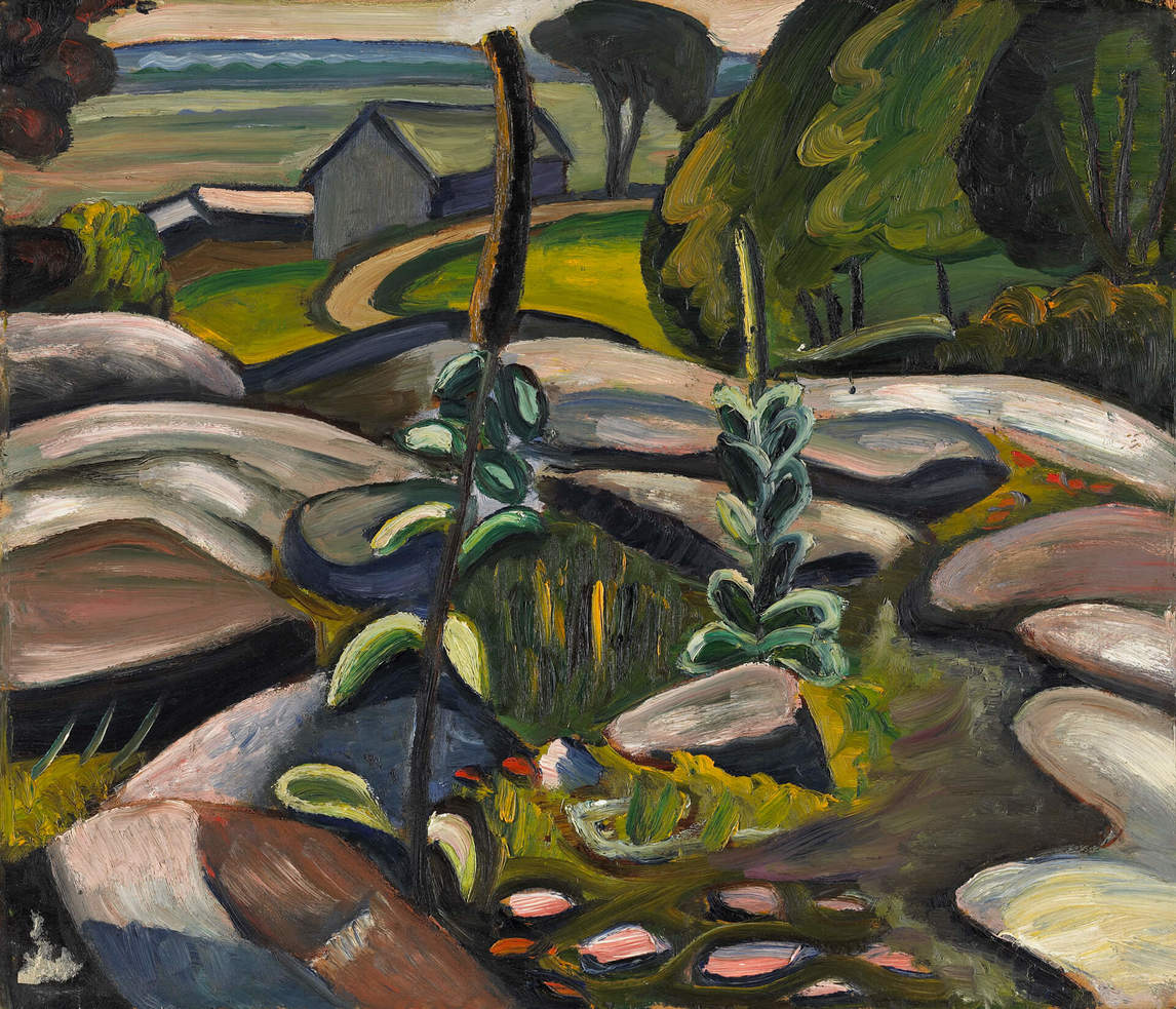 Art Canada Institute, Prudence Heward, Mulleins and Rocks, c. 1933–36