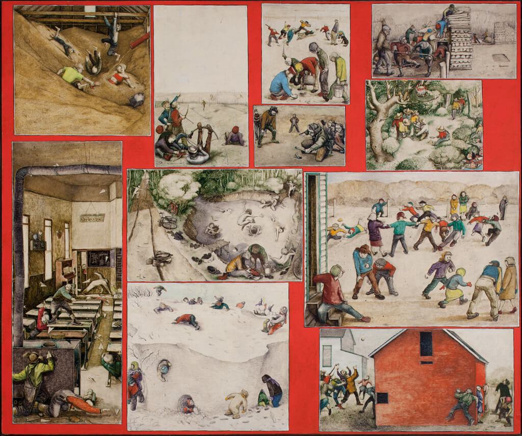 Art Canada Institute, William Kurelek, Farm Children’s Games in Western Canada, 1952