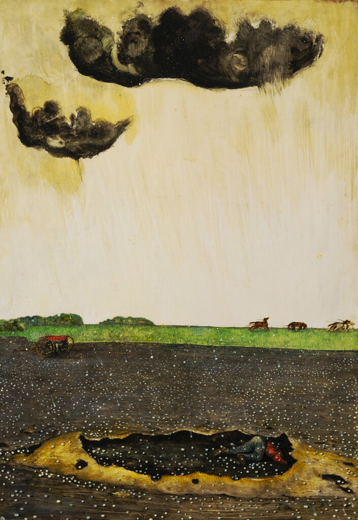 William Kurelek, Tempête de grêle en Alberta, 1961