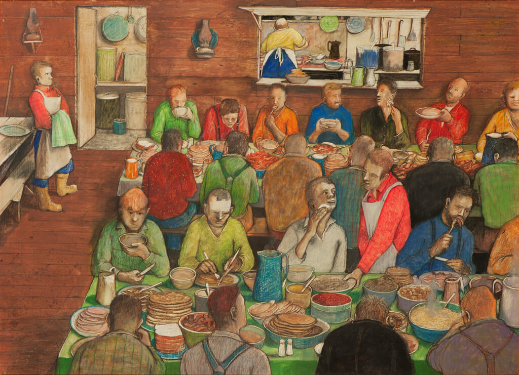 Art Canada Institute, William Kurelek, Lumberjack’s Breakfast, 1973