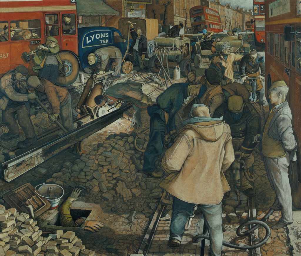 Art Canada Institute, William Kurelek, Tramlines, 1952