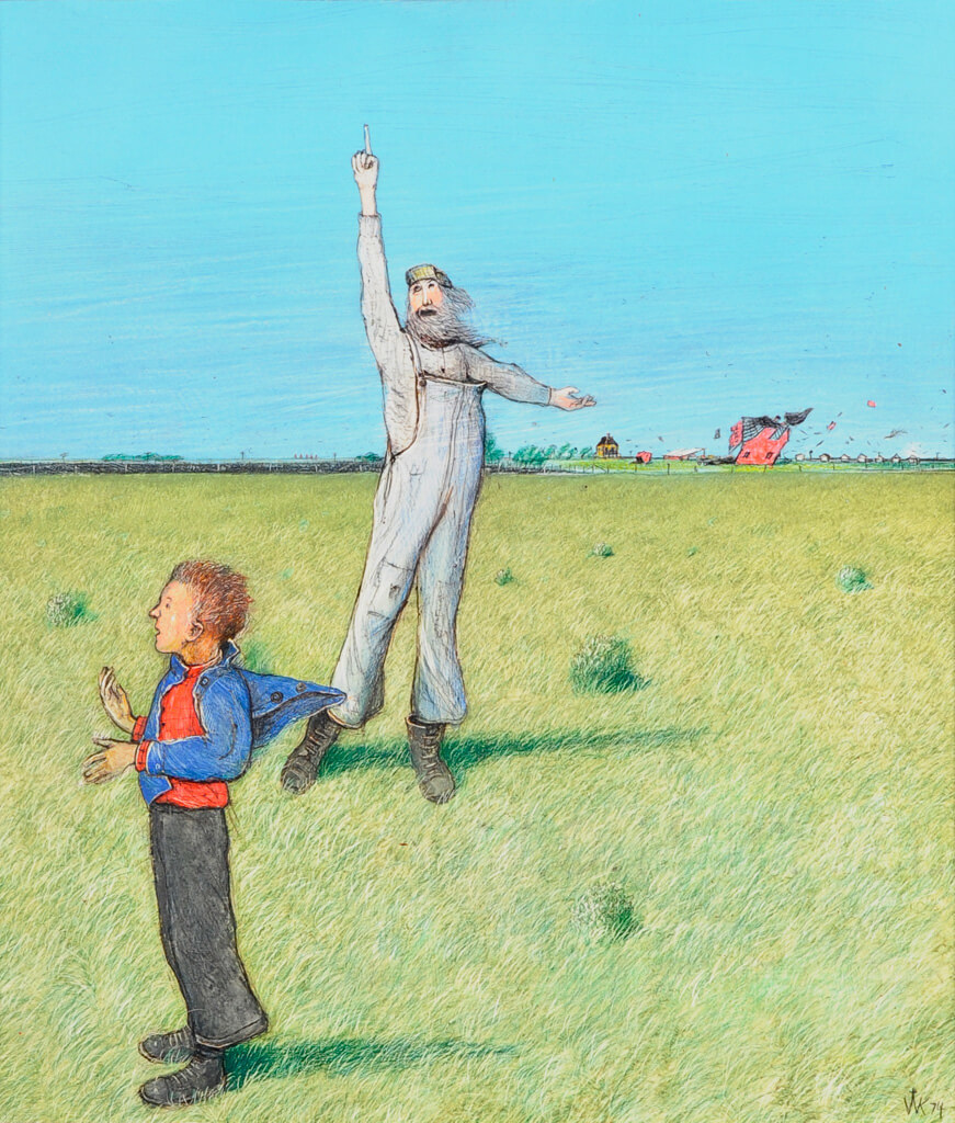 Art Canada Institute, William Kurelek, Illustration of W.O. Mitchell, Who Has Seen the Wind, 1975