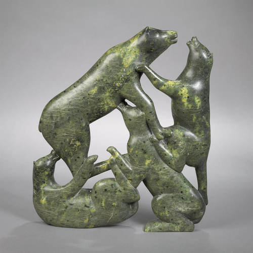 Oviloo Tunnillie, Dogs Fighting, c.1975