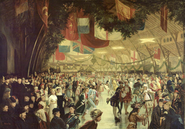 William Notman, Carnaval de patinage, patinoire Victoria, Montréal, 1870