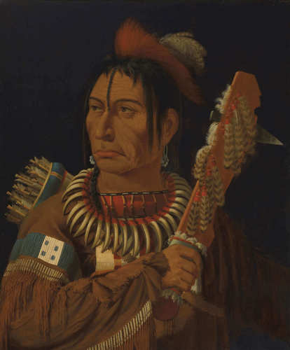 Paul Kane, Grand chef des Assiniboines (Portrait de Mah-min), Assiniboine, v.1849-1856