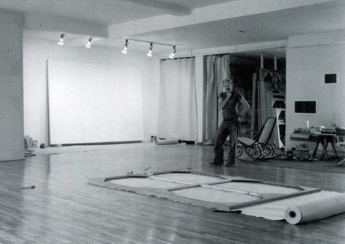 Gaucher in his studio on De Bullion Street, Montreal, 1979.