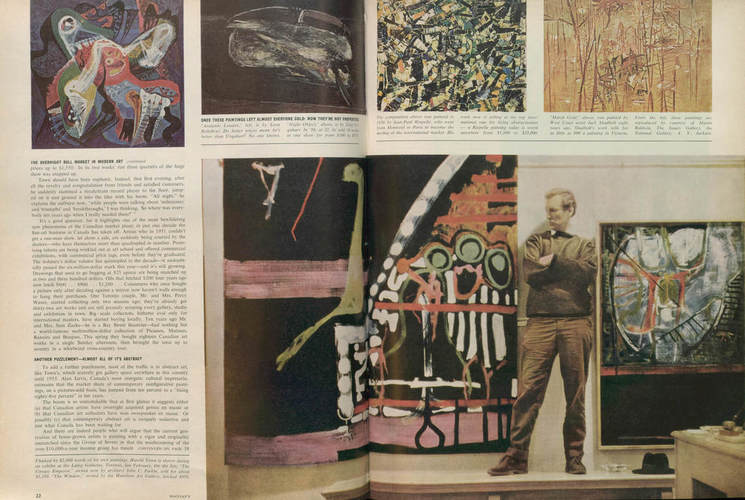 Harold Town dans l’article provocateur tiré du même numéro, « The Overnight Bull Market in Modern Art ».