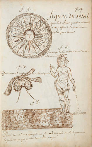 Louis Nicolas, Drawing of the Sun (Figure du soleil), Codex Canadensis, page 4, n.d.