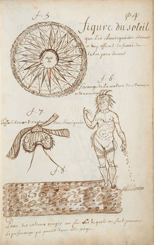 Louis Nicolas, Drawing of the Sun (Figure du soleil), Codex Canadensis, page 4, n.d.